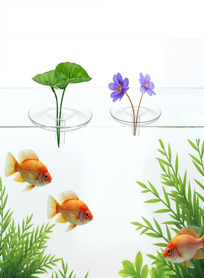 SnowTing 10 PCS Mini Floating Aquarium Plant Holder, Clear Plastic Round Simple Style Fish Tank Fixing Ring for Small & Single Flower Water Plants (OD 2.76'' and 2'') - Image 5